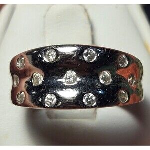 Polka dot Vintage sterling silver ring sz 8